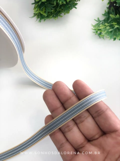 FITA IMPORTADA COM LISTRAS PISTACHE BORDA NUDE 1 METRO - Sonhos da Lorena