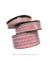 FITA SINIMBU ROSA BEBE COM PESPONTO BRANCO (5METROS)