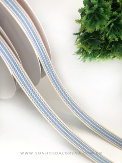 FITA IMPORTADA COM LISTRAS PISTACHE BORDA NUDE 1 METRO - comprar online