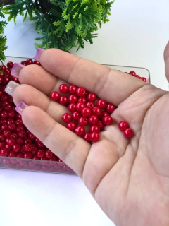 PEROLAS EM ABS VERMELHO 8MM COM 30 GRAMAS - comprar online