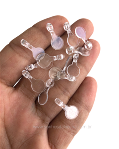ADAPTADOR PLÁSTICO PARA APLIQUES TRANSPARENTE COM 10 UNIDADES