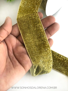 FITA DE LUREX SANDING 38MM DOURADO POR METRO - comprar online