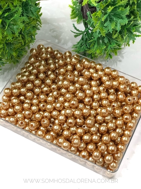 PEROLAS EM ABS DOURADA DE 6MM COM 30 GRAMAS