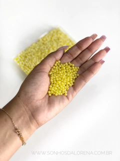PEROLA EM ABS AMARELO GEMA DE 4MM COM 15 GRAMAS - comprar online
