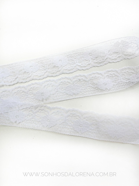 FITA RENDA RÍGIDA BRANCA DE 37MM COM 2 METROS