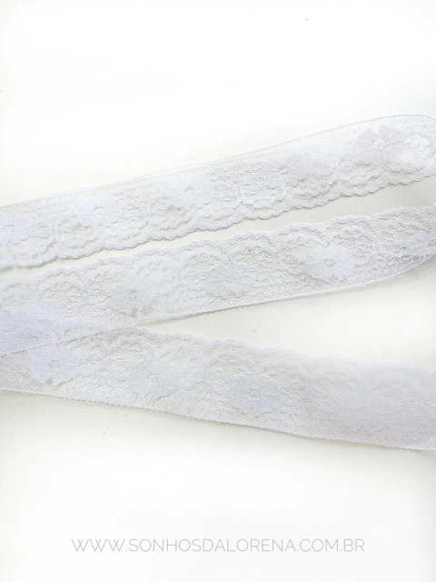 FITA RENDA RÍGIDA BRANCA DE 37MM COM 2 METROS