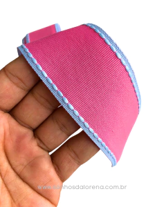 FITA YAMA POLIÉSTER DE 38MM PINK COM PESPONTO AZUL 3 METROS - comprar online