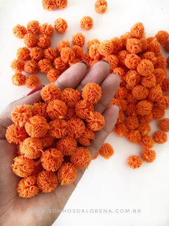 POMPONS DE MALHA 1,5CM LARANJA (10 UNIDADES) - Sonhos da Lorena