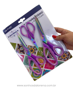 TESOURA LANMAX TITÂNIO KIT COM 3 UNIDADES - comprar online