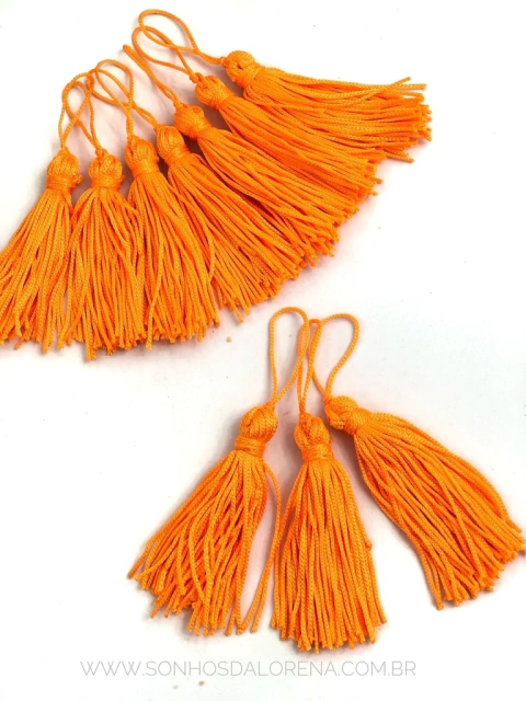 TASSEL POLIESTER 9,5 CM LARANJA COM 2 UNIDADES