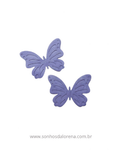 BORBOLETA VAZADA LILAS 4CM COM 02 UNIDADES