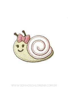 APLIQUE TERMOCOLANTE CARACOL ROSA TAM P 5,5X6CM UNIDADE - Sonhos da Lorena
