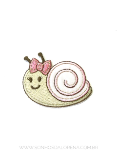 APLIQUE TERMOCOLANTE CARACOL ROSA TAM P 5,5X6CM UNIDADE