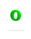 APLIQUE ACRILICO LETRA "O" VERDE NEON 2,5CM X 2,5CM UNIDADE