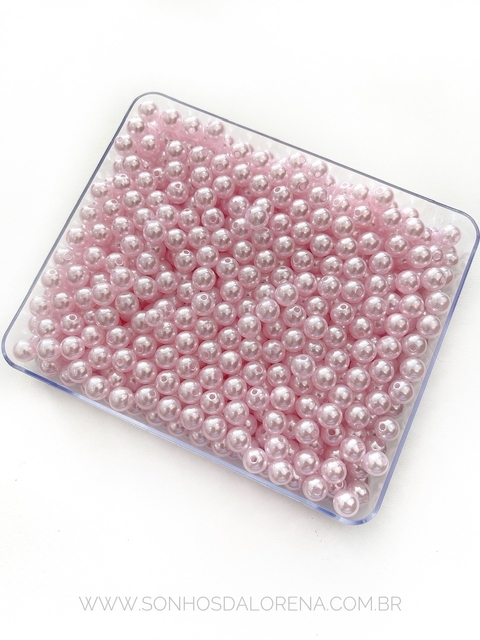 PEROLA EM ABS ROSA PRINCESA 8MM COM 30 GRAMAS