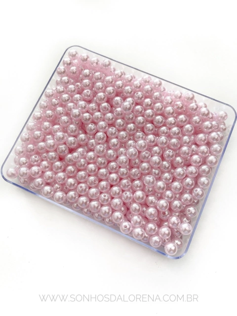 PEROLA EM ABS ROSA PRINCESA 8MM COM 30 GRAMAS