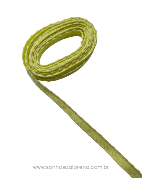 FITA TWILL POMPOM AMARELO BEBE COM 3 METROS (10MM)
