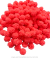 POMPOM DE MALHA LARANJA NEON DE 1,5CM (10 UNIDADES)