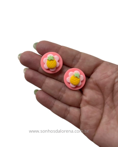 APLIQUES DE RESINA BOTON ABACAXI 2CM (2 UNIDADES) - comprar online