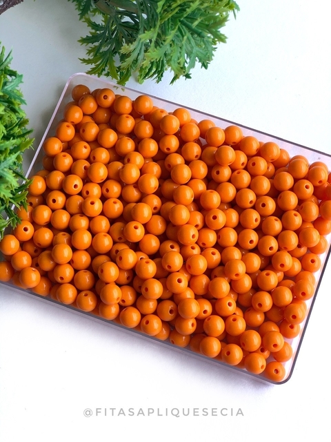 BOLAS LEITOSAS DE 8MM LARANJA COM 30 GRAMAS