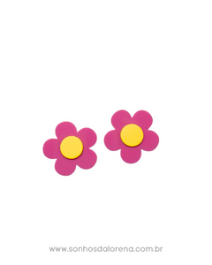 APLIQUE ACRILICO FLOR ROSA MEDIO COM AMARELO 3,5CM ( 2 UNIDADES) na internet