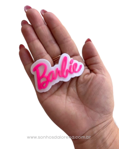 COMBO COM 3 APLIQUES BARBIE ROSA NEON COM BRANCO EM ACRILICO - comprar online