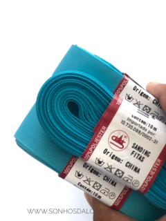 FITA GORGURÃO LISO SANDING COR 266 AZUL FROZEN COM 10 METROS - comprar online