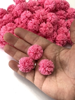 KIT COM 10 POMPONS DE MALHA DE 2,5CM ROSA MÉDIO na internet