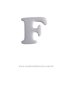 APLIQUE ACRILICO LETRA "F" BRANCO 2,5CM X 2,5CM UNIDADE UNIDADE
