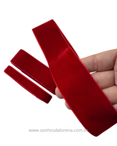 FITA DE VELUDO VERMELHA POR METRO - comprar online