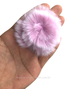 POMPOM ACHATADINHO DE PELUCIA 5,5CM ROSA TULIPA MESCLADO 2UNIDADES - comprar online