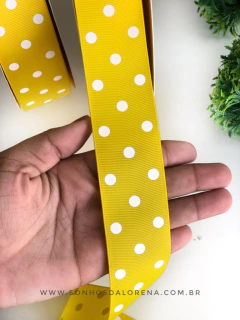 FITA YAMA DE POÁ 38MM AMARELA DAFFODIL 645 / WHITE 029 KIT COM 02 METROS - comprar online