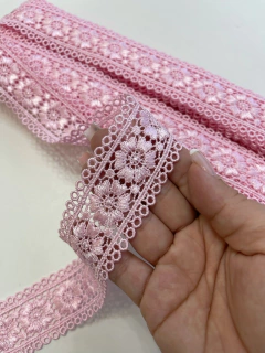 GUIPI DE RENDA 40MM ROSA BEBÊ 1 METRO - comprar online