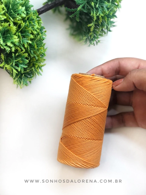 CORDÃO ENCERADO LARANJA COM 5 METROS