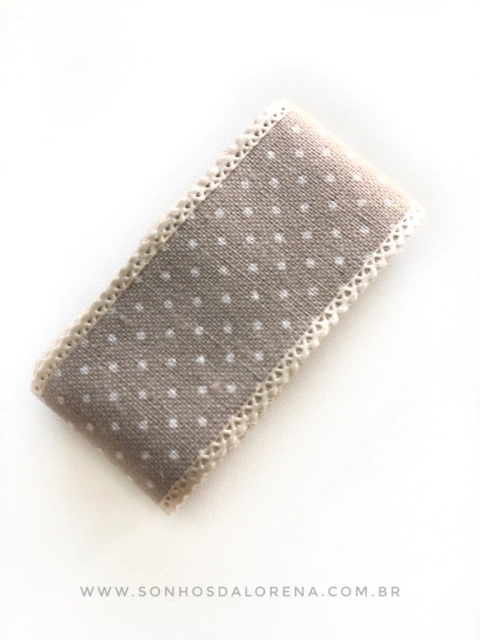 FITA DE LINHO POÁ BEGE 40MM POR METRO