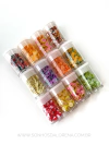 KIT CONFETES DE FIMO COM 12 FRUTINHAS SORTIDAS
