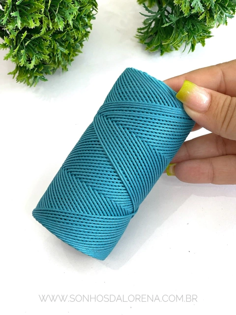 CORDÃO ENCERADO TURQUESA COM 5 METROS