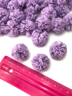 POMPOM DE MALHA 2,5CM KIT COM 10 UNIDADES LILÁS - comprar online