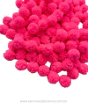 POMPOM DE MALHA ROSA NEON DE 1,5CM (10 UNIDADES)