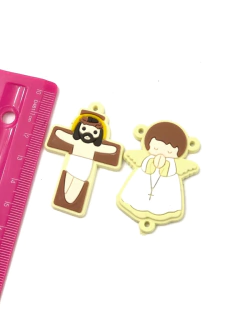 KIT TERÇO INFANTIL EMBORRACHADO DE 5CM ANJINHO AMARELO - comprar online