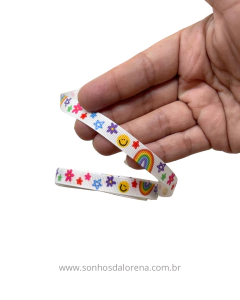 FITA GORGURÃO ESTAMPADA VERÃO ALEGRIA COM 3 METROS (10MM) - Sonhos da Lorena