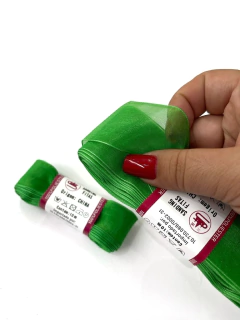 FITA ORGANZA SANDING 19 VERDE GRAMA PEÇA COM 10 METROS - comprar online