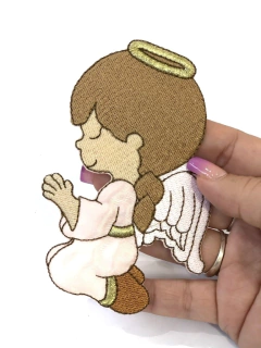 APLIQUE TERMOCOLANTE ANJINHO ROSE TAM G 7,5X11,5CM UNIDADE - loja online