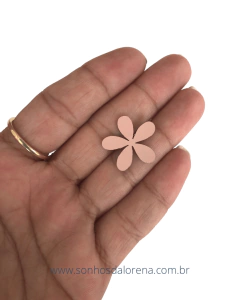 APLIQUE DE FLOR EM LONITA VERNIZ P ROSA SAN 2CM COM 05 UNIDADES - comprar online