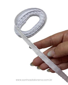 FITA TWILL POMPOM BRANCO COM 3 METROS (10MM) - comprar online