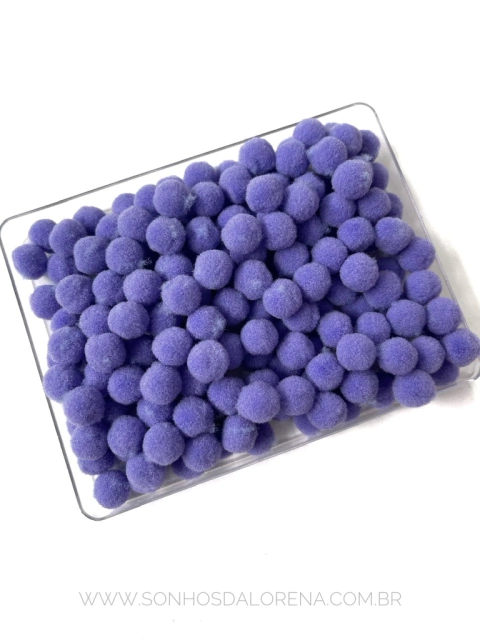 POMPOM DE FIBRA 10MM LAVANDA PACOTE COM 4 GRAMAS APROX. 50 UNIDADES