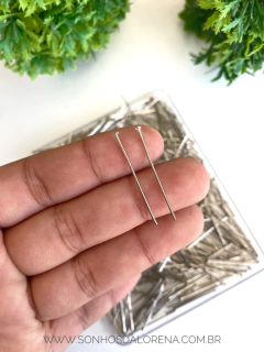 ALFINETE PINO LATÃO PRATA PARA PULSEIRA 10 GRAMAS TAM. 3CM X 0,8MM - comprar online