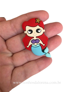 APLIQUE EMBORRACHADO PRINCESA ARIEL COM 02 UNIDADES - comprar online