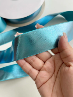FITA METALIZADA AZUL TURQUESA 38MM 1 METRO (317 MISTY TURQUEISE) - comprar online