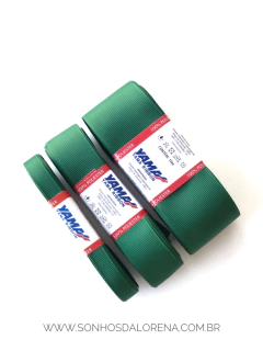 FITA GORGURÃO LISO YAMA COR 587 FOREST GREEN COM 10 METROS